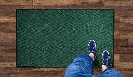 WaterHog Diamond-Pattern Commercial Grade Entrance Mat, Indoor/Outdoor Floor Mat 3' Length x 2' Width, Evergreen by M+A Matting