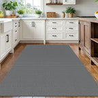 IOHOUZE Washable Area Rug 5x7 Non Slip Rubber Backed Rugs for Living Room, Dining Room Rugs Bedroom Rug, Woven Indoor Floor Carpet for Living Room Nursery Office, Dark Grey