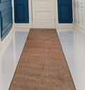 Custom Made Runner Rug Low Pile with Rubber Backing for Kitchen Foyer Hallway Entry Choose Your Length Size 31 Inch Wide Solid and Plain Brown Color (6 feet x 31 Inch)