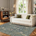 Kokia Boho Vintage Floral Area Rugs, Washable Oriental Botanical Rugs for Living Room, Bedroom, Dining Room, Office, Soft Indoor Area Rug, Sage Green，6x9