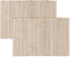 REDEARTH · Jute Cotton Area Rug - 2'x3' Rectangular Rug, Sustainable Handwoven, Non-Shedding, Soft & Durable – Reversible, Neutral Tones for Home Décor in Living Room, Dining Room, Bedroom, Set of 2