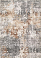 Area Rug Living Room Rugs - 8x10 Washable Large Soft Indoor Neutral Modern Abstract Low Pile Rug Carpet for Bedroom Dining Room Farmhouse Home Office - Grey Brown