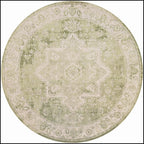 Nourison Home Astra Machine Washable Blue Green 7'10" x Round Area Rug - Easy Clean, Non Shedding, Bed Room, Living Room, Dining Room, Kitchen (8' x Round)
