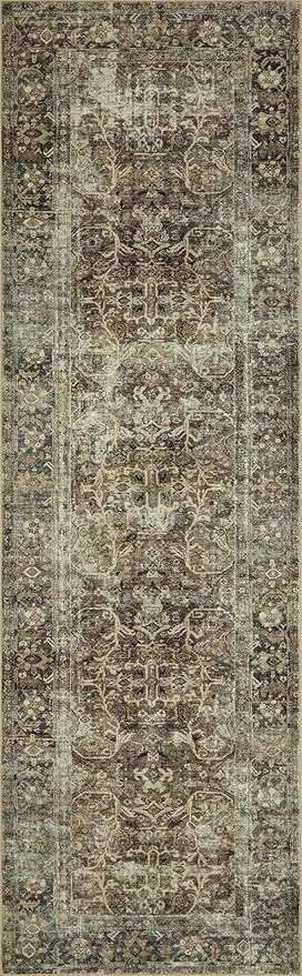 Loloi Magnolia Home by Joanna Gaines Sinclair Collection SIN-01 Pebble/Taupe 2'-3" x 11'-6", .25" Pile Height, Machine Washable, Runner Rug