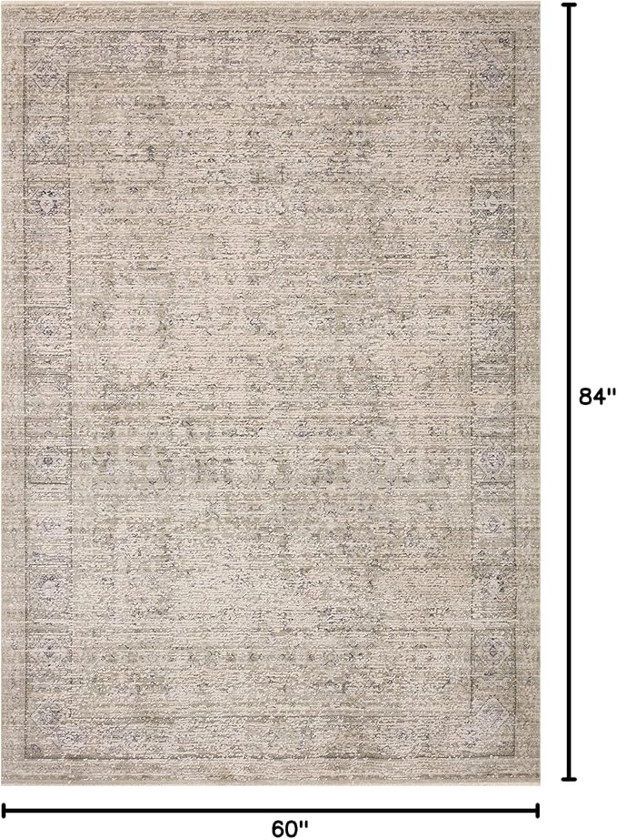Loloi Amber Lewis Alie Collection ALE-03 Taupe/Dove 5'-3'' x 7'-9'', .13'' Pile Height, Area Rug