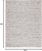 SAFAVIEH Area Rug 10x14 - Natura Collection - Large - Light Grey & Ivory, Handmade Wool Blend, Textured Design, Ideal for Living Room, Bedroom, Dining Space (NAT620G)