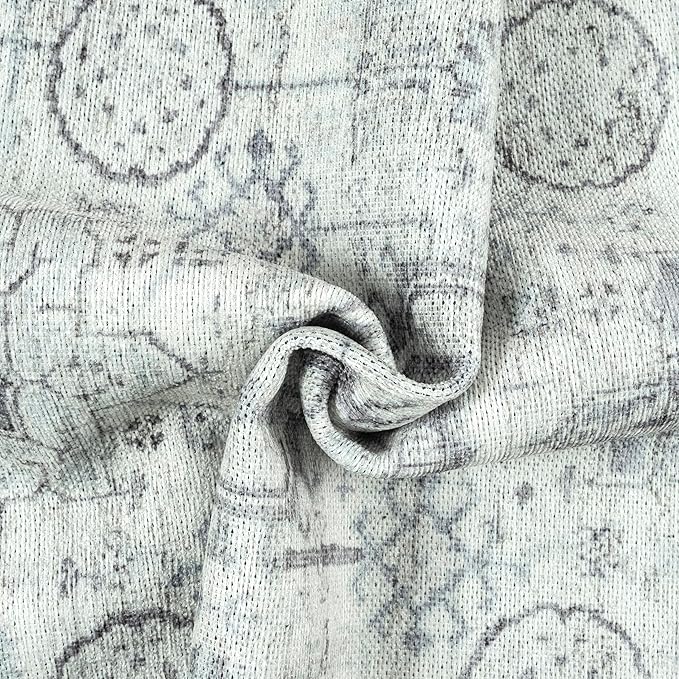 GLN Rugs Traditional Collection - Machine Washable Area Rug, Traditional Washable, Non Slip, Low Pile Chenille Rug, Living Room, Bedroom, Kitchen Rug (6' x 9' Cream/Gray/Sea Salt)