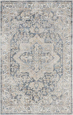 Nourison Home Astra Machine Washable Traditional Grey/Blue 2'2" x 4' Area Rug, Easy Cleaning, Non Shedding, Bed Room, Living Room, Dining Room, Kitchen (2x4)