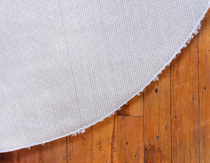 Unique Loom Davos Shag Collection Area Rug - Solid (6' 1" Round, Sterling)