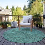 Addison Rugs Chantille ACN591 Teal 8' x 8' Indoor Outdoor Round Rug, Easy Clean, Machine Washable, Non Shedding, Bedroom, Living Room, Dining Room, Kitchen, Patio Rug