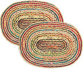 REDEARTH · Jute Cotton Chindi Area Rug - 2'x3' Oval Rug, Handwoven, Non-Shedding, Soft & Durable – Multi Tones for Home Décor in Living Room, Dining Room, Bedroom, Set of 2