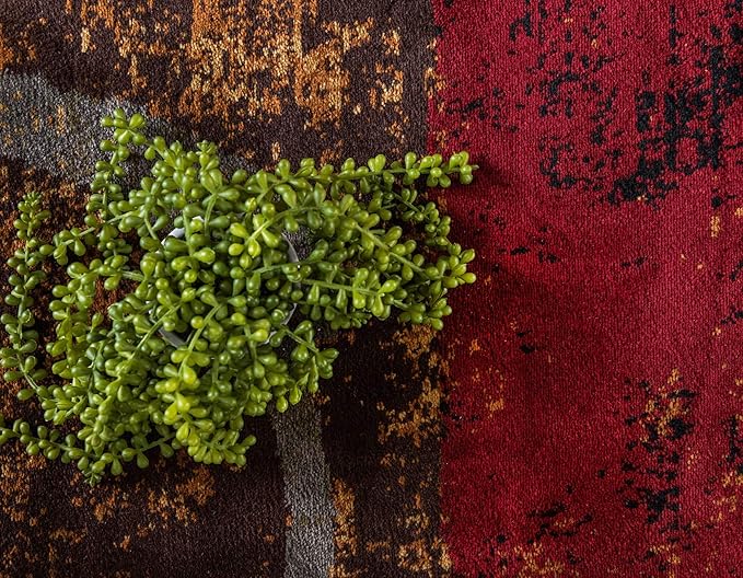 Unique Loom Barista Collection Area Rug - Kouillou (9' x 12' Rectangle, Multi/ Brown)