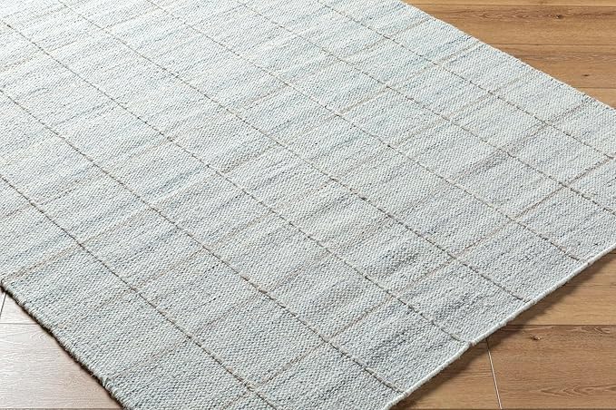 Mark&Day Wool Rugs, 9x12 Ishaq Cottage Metallic - Silver Area Rug, Grey Silver Carpet for Living Room, Bedroom or Kitchen (8'10" x 12')