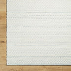 Mark&Day Wool Rugs, 5x8 Precious Solid and Border Cream/Light Slate Area Rug, Cream Grey Carpet for Living Room, Bedroom or Kitchen (5' x 7'6")