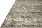 Loloi Layla Collection LAY-13 Antique/Moss 9'-0" x 12'-0" .13" Thick Area Rug, Soft, Durable, Vintage Inspired, Distressed, Low Pile, Non-Shedding, Easy Clean, Printed, Living Room Rug