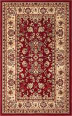 Unique Loom Sialk Hill Collection Area Rug - Washington (3' 3" x 5' 3" Rectangle Burgundy/Cream)