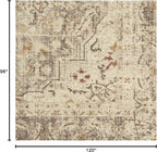 RUGGABLE Washable Vintage Area Rug – Sarrah Hazel 8x10, Stain-Resistant, Non-Slip – Large Machine Washable Rugs for Living Room, Bedroom, Hallway, Entryway & Office–with Cushioned Pad