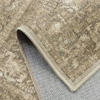 Brown Area Rug 6x9 Machine Washable Vintage Living Room Distressed Non Slip Carpet Traditional Indoor Bedroom Retro Floral Accent Throw Large Rug for Office Kitchen Dining Room