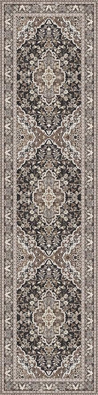 Washable Runner Rug 2x8 | Non Slip Rug Runners for Hallways, Entryways, Kitchens, Bathrooms, Bedrooms | Ultra-Soft Flannel Carpet Runners with Rubber Backing (Black Brown, 2x8)