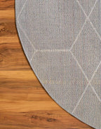 Unique Loom Trellis Frieze Collection Area Rug - Geometric (3' x 5' Oval, Light Gray/ Ivory)