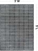 Rugshop Bohemian Stripe Lines Washable Non Slip Area Rug 3' x 5' Black