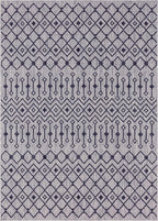 Unique Loom Outdoor Trellis Collection Area Rug - Tribal Trellis (10' x 13' 1" Rectangle, Gray/ Black)