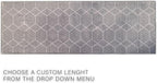 Custom Made Runner Rug for Kitchen Foyer Hallway Entry Choose Your Length Size 26 Inch Wide Geometric Lattice Design Grey Color (6 feet x 26 inch)
