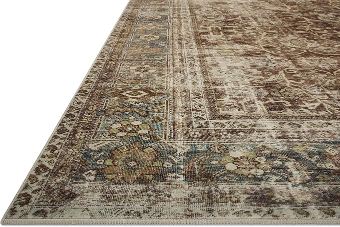Loloi Magnolia Home by Joanna Gaines Sinclair Collection SIN-01 Rust/Lagoon 2'-3" x 11'-6", .25" Pile Height, Machine Washable, Runner Rug