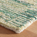 Dash & Albert Ladycross Green Hand Hooked Wool Rug, 8.5 X 11.5 Feet, Green Graphic Pattern