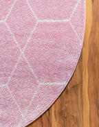 Unique Loom Trellis Frieze Collection Area Rug - Geometric (5' x 8' Oval, Light Pink/ Ivory)