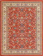 Unique Loom Sialk Hill Collection Area Rug - Washington (9' x 12' Rectangle Terracotta/Cream)