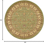 Unique Loom Voyage Collection Traditional Oriental Classic Intricate Design Area Rug (6' 0 x 6' 0 Round, Green/Ivory)