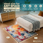 Istana 4x6 Area Rug - Multi Colors Rugs for Living Room 4x6 - Foldable Rugs for Bedroom - Stain Resistant Washable Rug - Eco-Friendly Boho Area Rugs - Easy to Clean Living Room Rug 4 x 6