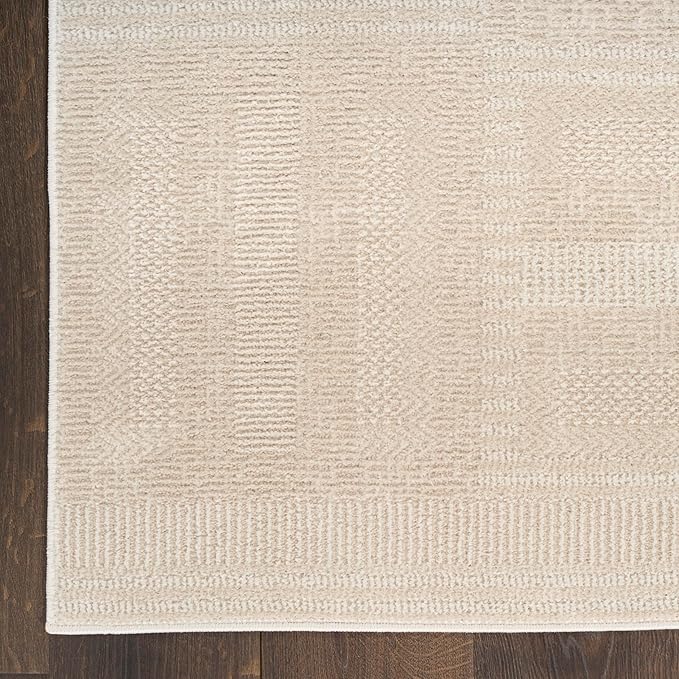 Nourison Nordic Taupe 8' x 10' Scandinavian Area Rug - Easy Cleaning, Non Shedding, Bed Room, Living Room, Dining Room, Kitchen (8' x 10')
