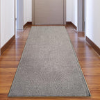 Custom Made Runner Rug Low Pile with Rubber Backing for Kitchen Foyer Hallway Entry Choose Your Length Size 26 Inch Wide Solid and Plain Grey Color (39 feet x 26 inch)