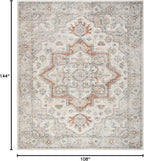 Nourison Home Astra Machine Washable Grey Multicolor 9' x 12' Area Rug - Easy Clean, Non Shedding, Bed Room, Living Room, Dining Room, Kitchen (9' x 12')