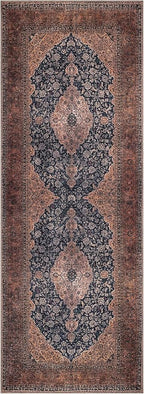 Keen Home Design 2x7 Rug - Machine Washable Runner Rug with Non-Slip Backing, Ideal for Hallway, Entryway, Kitchen, Laundry Room - Vintage, Easy Clean, Durable, Low Pile Rug - (2'6" x 7')