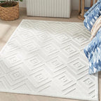 Nourison Home Versatile Ivory White 6' x 9' Area Rug - Easy Clean, Non Shedding, Bed Room, Living Room, Dining Room, Kitchen (6' x 9')