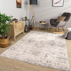 Paco Home Area Rug Modern Oriental Design in Vintage Look in Beige, Size: 6'7" x 9'2"