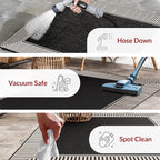 Nuloom Asha Black/Ivory, 4' x 6', Casual, Striped Border, Soft and Cozy, High Traffic, Stain Resistant, Easy Clean, Durable Area Rug for Indoor/Outdoor Patio, Deck, Porch, Garden, Courtyard