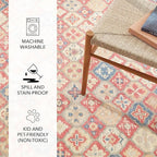Dash and Albert Pali Machine Washable Area Rug - 5' x 8' Multicolor - Geometric Accent Rug - Anti-Slip Backing, Lightweight, Machine Washable, High Traffic Areas Kitchen, Mudroom, Laundry Room