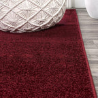 Eyely UES100Q-212 Supersoft Haze Solid Low-Pile Indoor Runner Rug, Coastal, Bohemian, Minimalist, Classic, Casual for Bedroom,Kitchen,Living Room,Non Shedding,Easy-Washing, Red, 2 X 12