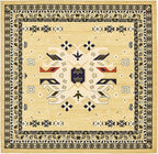 Unique Loom Taftan Collection Border Geometric Tribal Inspired Design Area Rug (8' 0 x 8' 0 Square, Gold/ Gray)