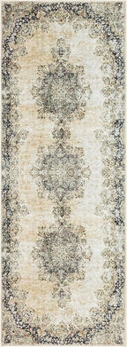 Keen Home Design 2x10 Rug - Machine Washable Runner Rug with Non-Slip Backing, Ideal for Hallway, Entryway, Kitchen, Laundry Room - Vintage, Easy Clean, Durable, Low Pile - (2'6" x 10')