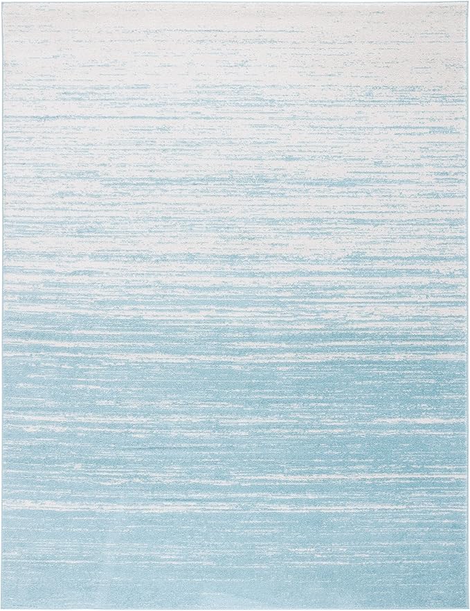 SAFAVIEH Area Rug 9x12 - Adirondack Collection - Large - Aqua & Ivory, Modern Ombre Design, Non Shedding & Easy to Clean, Ideal for Living Room, Bedroom, Office, Dining Space (ADR113J)