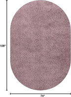 Eyely UES100R-6OV Supersoft Haze Solid Low-Pile Indoor Area Rug, Coastal, Bohemian, Minimalist, Classic, Casual for Bedroom,Kitchen,Living Room,Non Shedding,Easy-Washing, Purple, 6 X 9 Oval