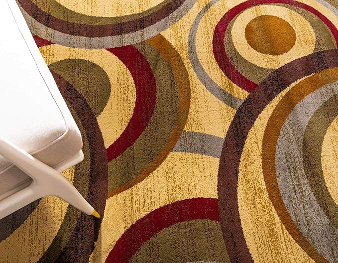 Unique Loom Barista Collection Area Rug - Kona (9' x 12' Rectangle, Beige/ Black)