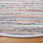 SAFAVIEH Rag Rug Collection 4' Round Grey/Multi RAR121M Handmade Boho Stripe Cotton Area Rug