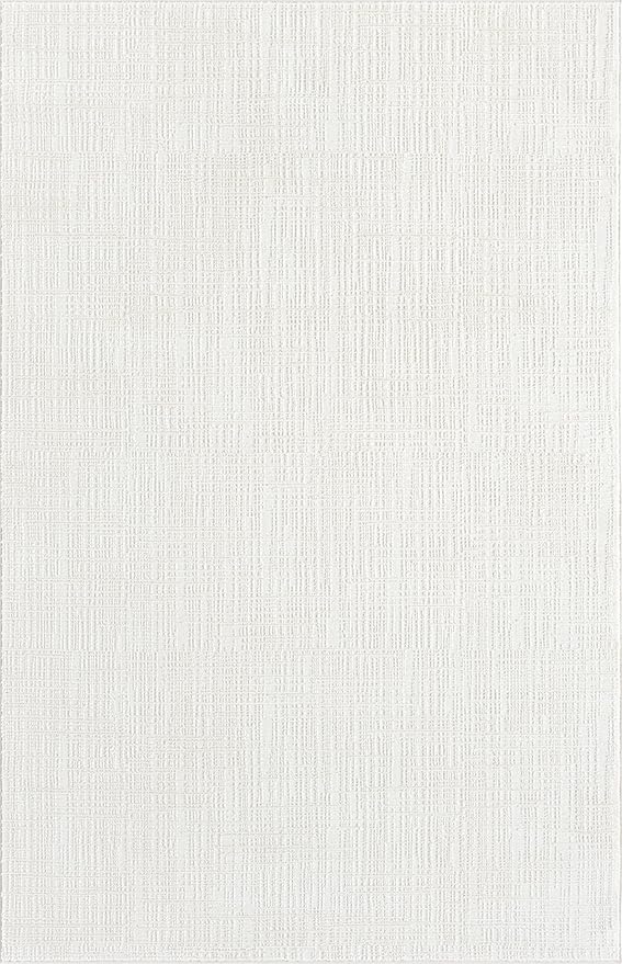 Abani Cream Area Rug - 4' x 6' - Living Room & Bedroom - Textured Weave Design - Indoor Use - Easy to Clean, Stain Resistant, Non-Shedding - Neutral Collection