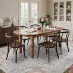9x12 Area Rugs for Living Room, Non Slip Machine Washable Vintage Rugs, Low Pile Lightweight Print Large Rug for Bedroom, Dining Room, Home Office, Light Taupe Brown